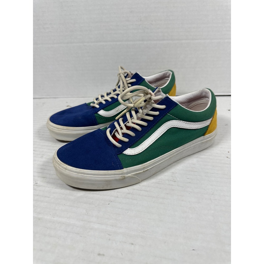 Vans Old Skool Yacht Club Blue Green Yellow Red Colorblock Skate Shoes Sneakers - Picture 10 of 12